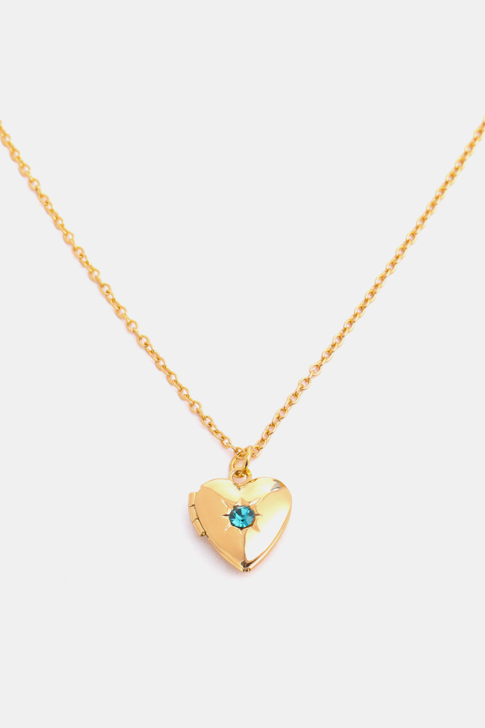 Zircon Heart Shape 14K Gold-Plated Birthstone Pendant Necklace