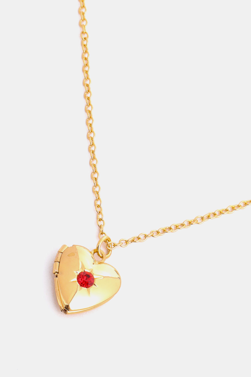 Zircon Heart Shape 14K Gold-Plated Birthstone Pendant Necklace