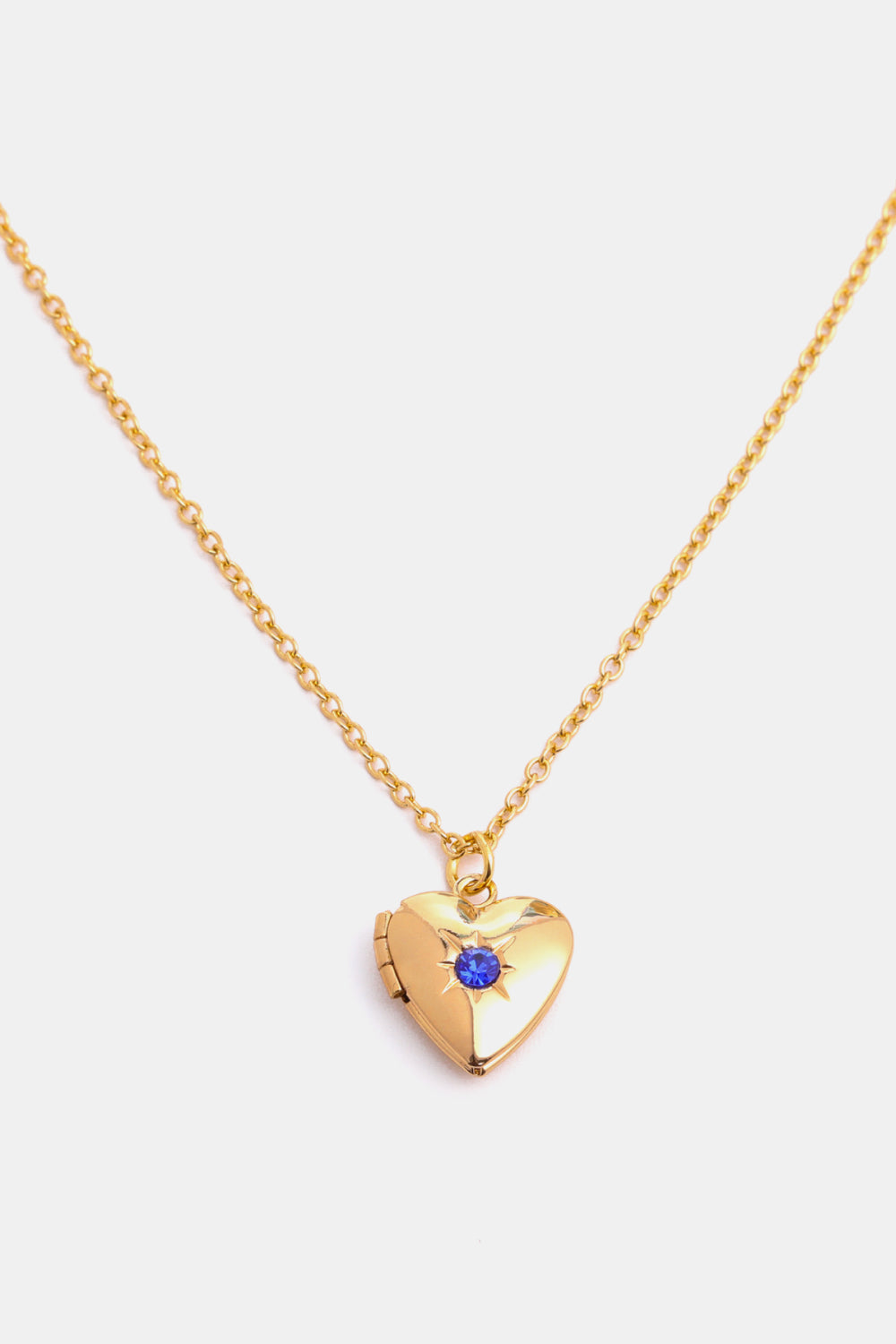 Zircon Heart Shape 14K Gold-Plated Birthstone Pendant Necklace