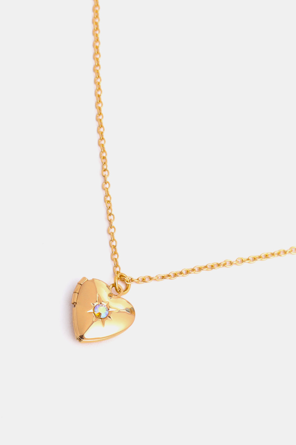 Zircon Heart Shape 14K Gold-Plated Birthstone Pendant Necklace