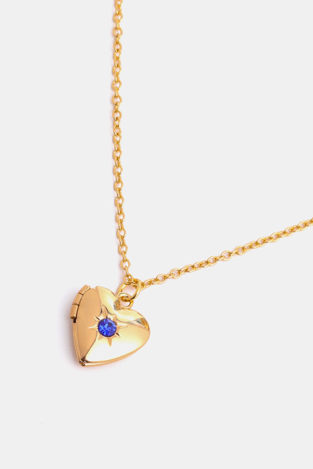 Zircon Heart Shape 14K Gold-Plated Birthstone Pendant Necklace