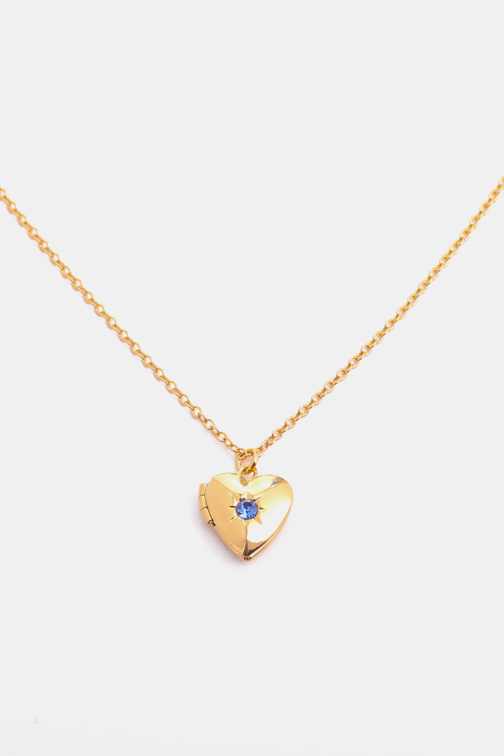 Zircon Heart Shape 14K Gold-Plated Birthstone Pendant Necklace