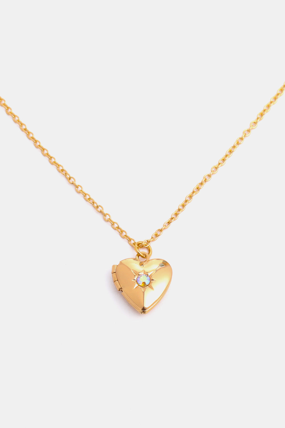 Zircon Heart Shape 14K Gold-Plated Birthstone Pendant Necklace