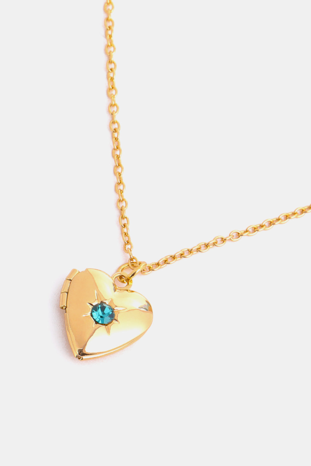 Zircon Heart Shape 14K Gold-Plated Birthstone Pendant Necklace