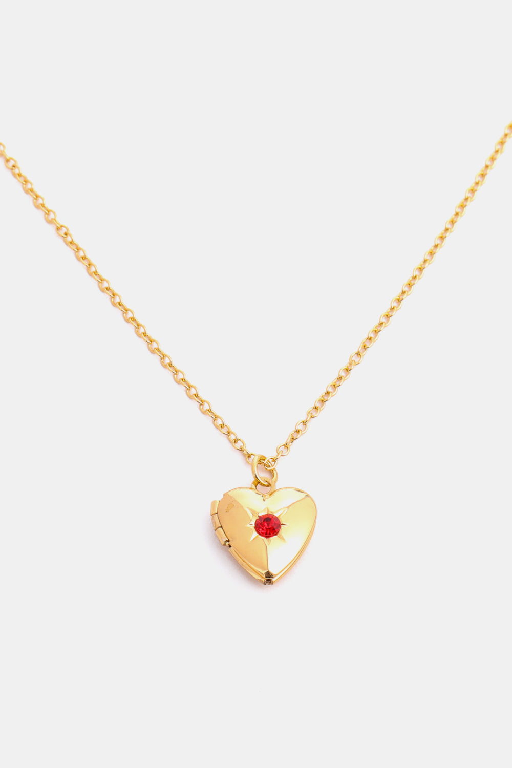 Zircon Heart Shape 14K Gold-Plated Birthstone Pendant Necklace