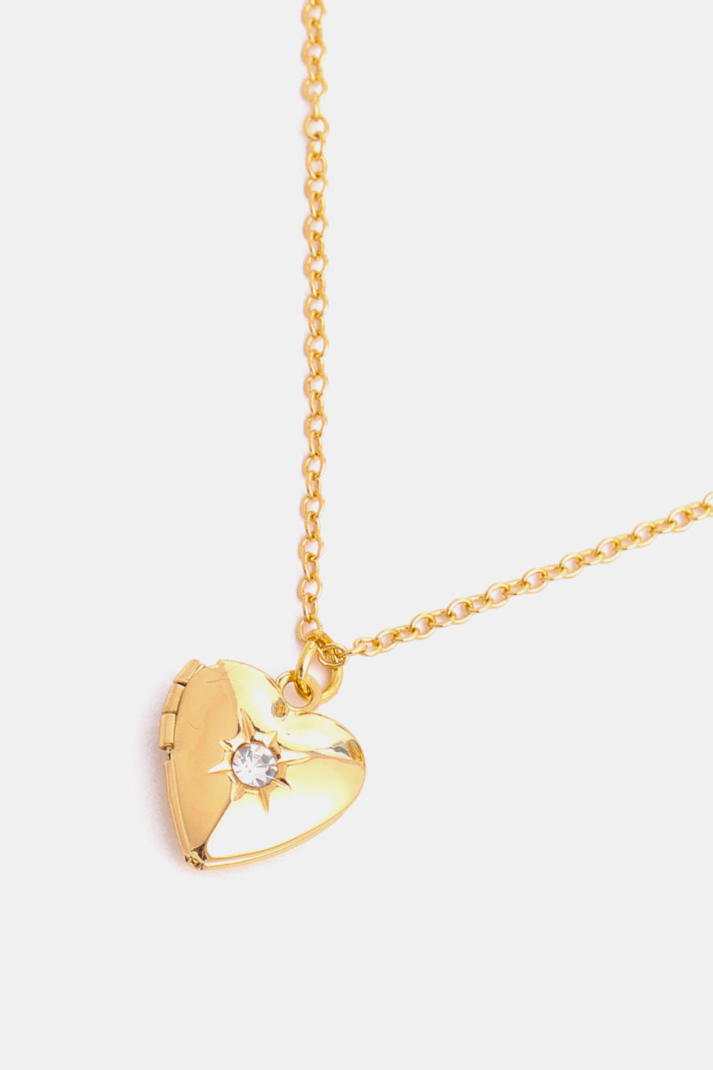 Zircon Heart Shape 14K Gold-Plated Birthstone Pendant Necklace