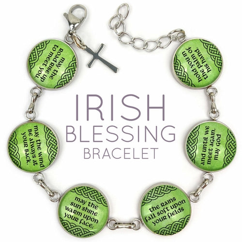 Irish Blessing Charm Bracelet – Stainless Steel or Silver-Plated