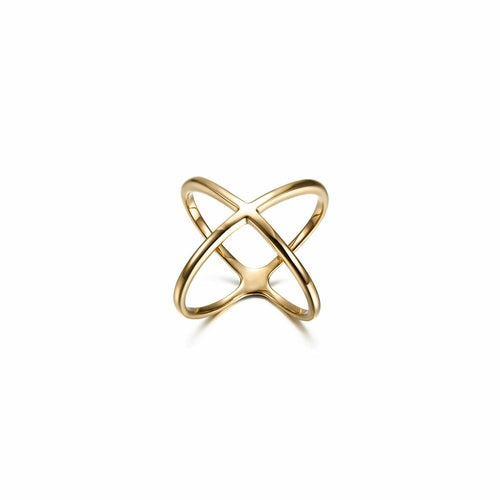 Gold Skinny Crisscross Band Ring-Non-toxic, Lead-free, Nickel-free, Hypoallergenic