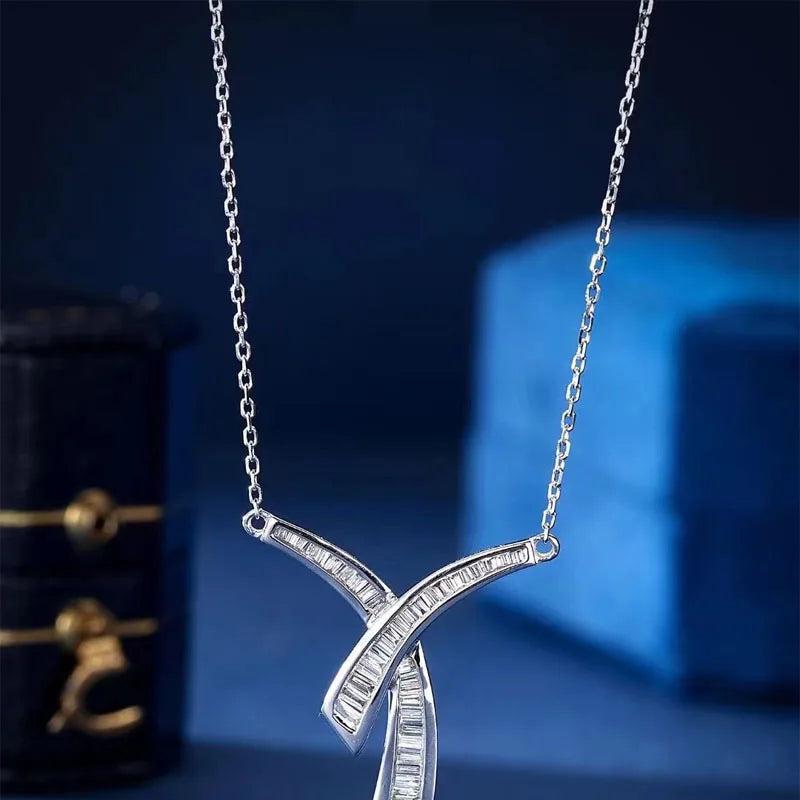 18K gold necklace real gold diamond necklace women's natural diamond