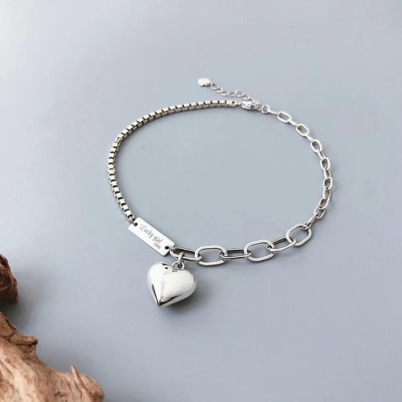 925 Sterling Silver Love Anklet Fashion Simple Charm Women's Anklet