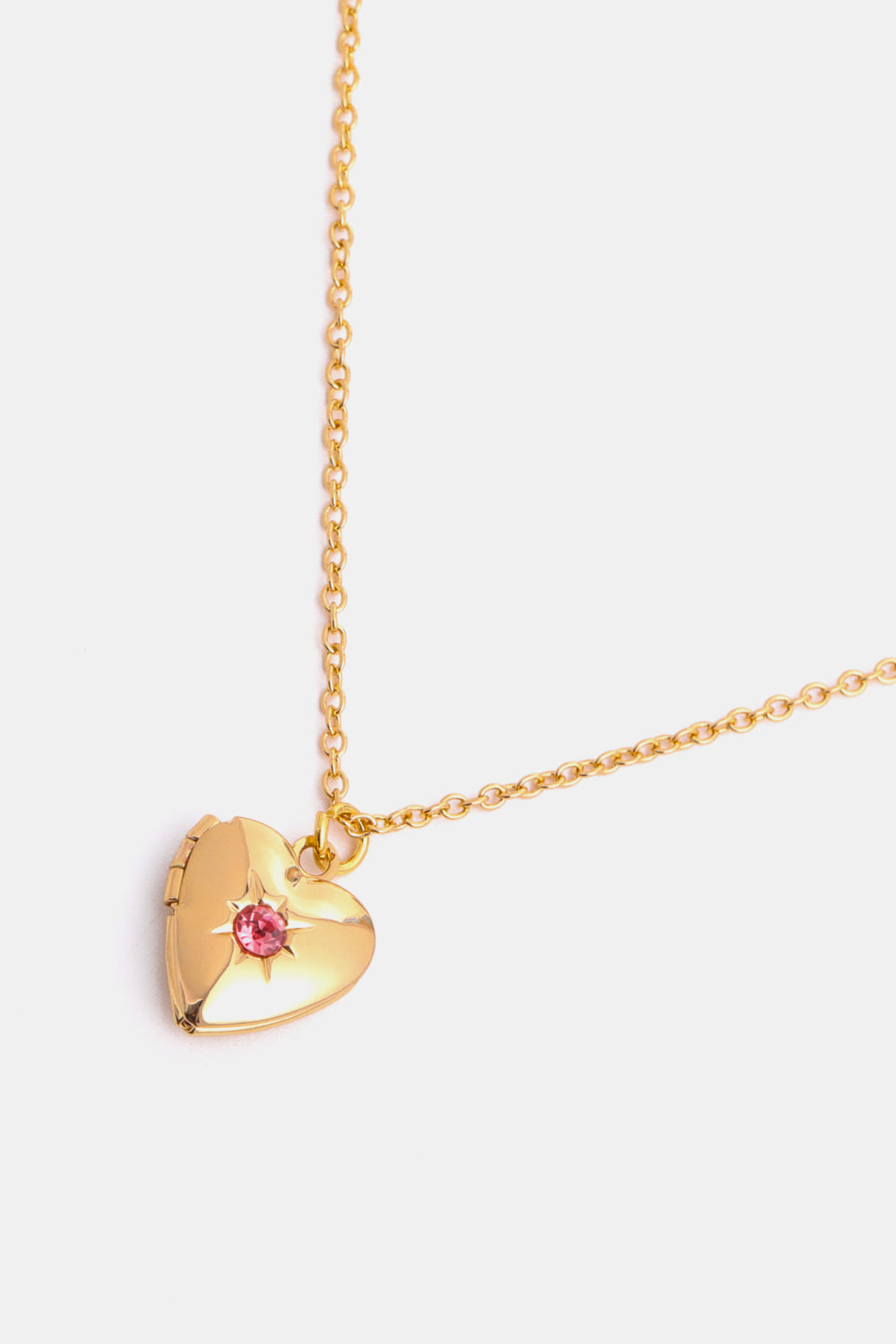 Zircon Heart Shape 14K Gold-Plated Birthstone Pendant Necklace