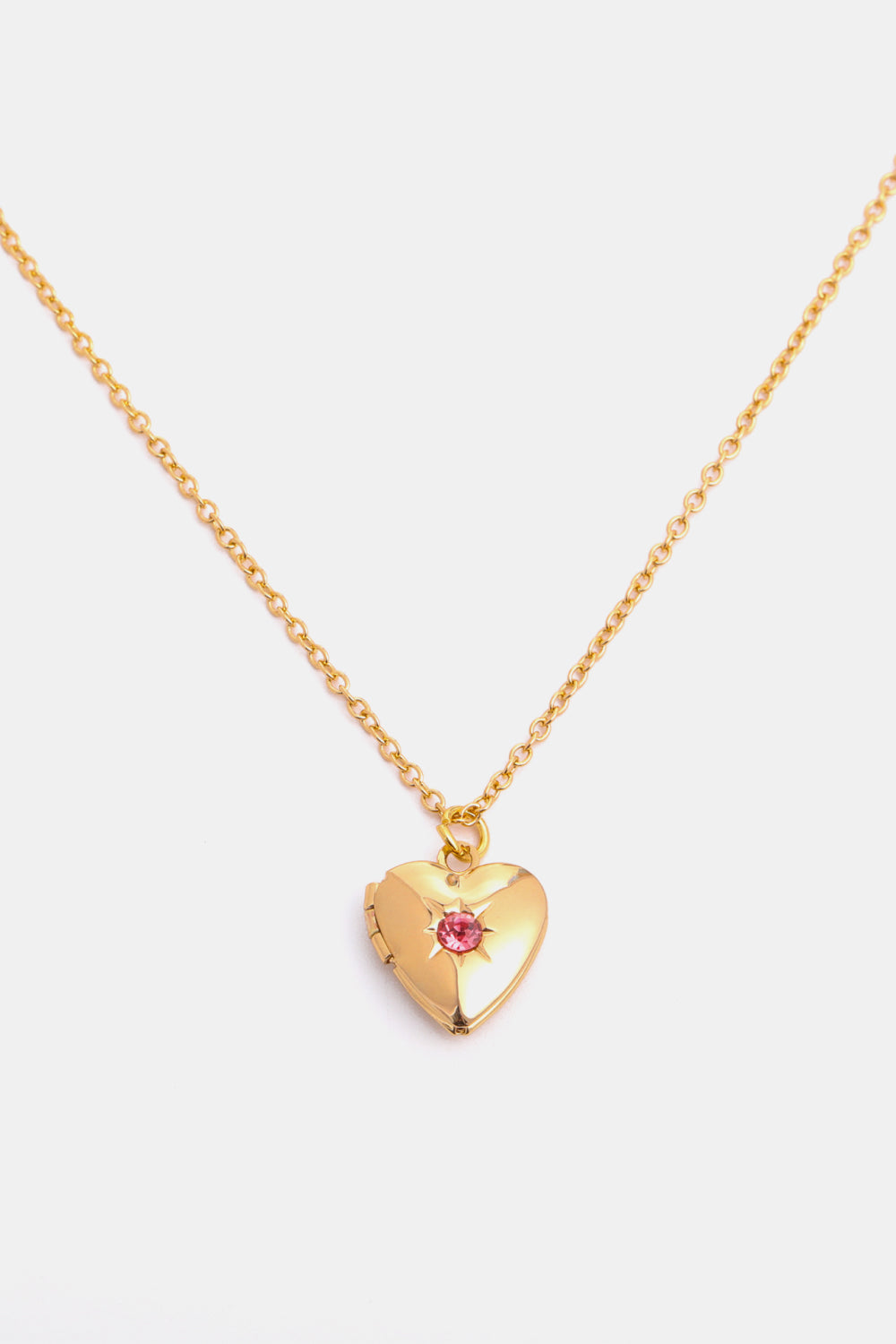 Zircon Heart Shape 14K Gold-Plated Birthstone Pendant Necklace