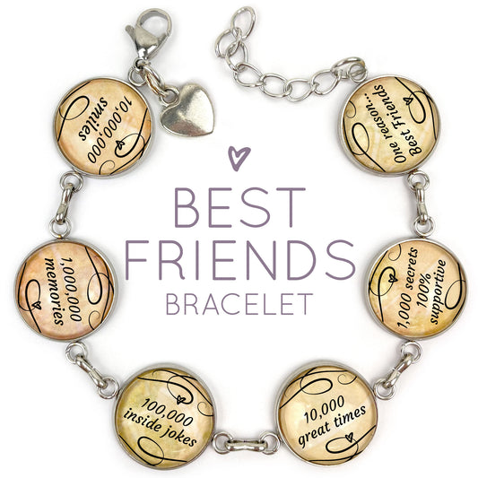 One Reason, Best Friends - Friendship Bracelet - Stainless Steel Charm