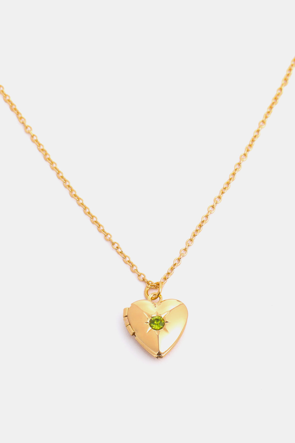 Zircon Heart Shape 14K Gold-Plated Birthstone Pendant Necklace