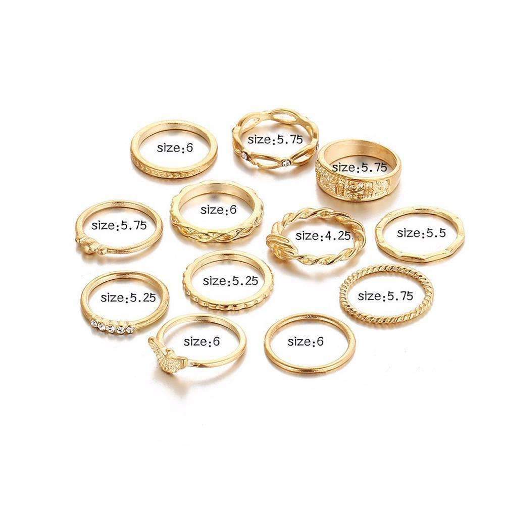 12 pc. Golden Ring Set