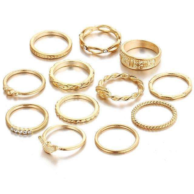 12 pc. Golden Ring Set