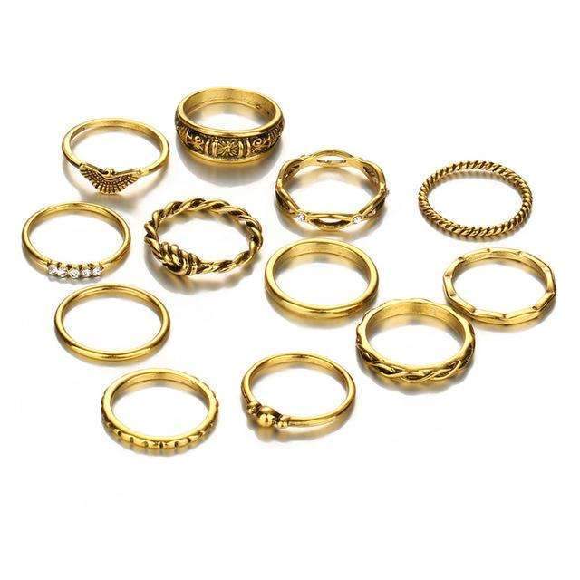 12 pc. Golden Ring Set