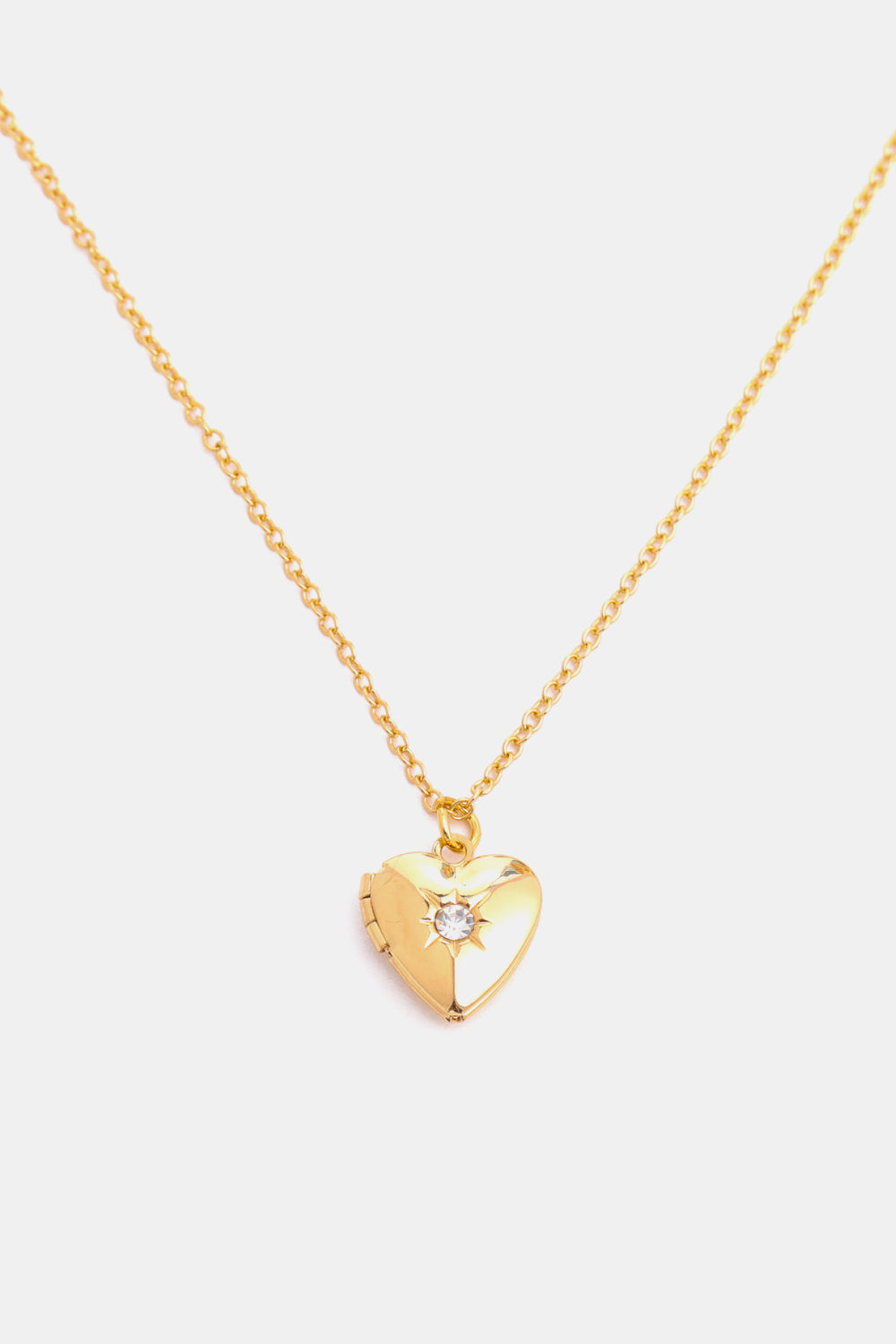 Zircon Heart Shape 14K Gold-Plated Birthstone Pendant Necklace