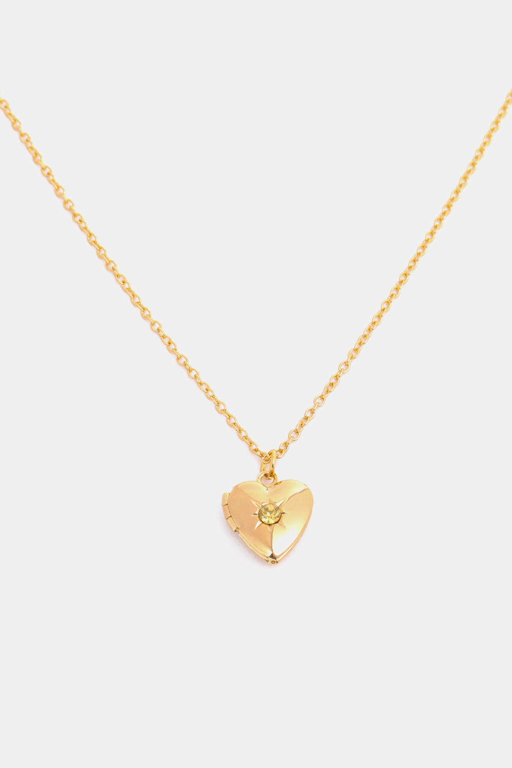 Zircon Heart Shape 14K Gold-Plated Birthstone Pendant Necklace